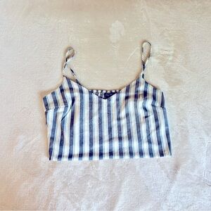 City Chic Navy Blue, Light Blue, and Cream Fitted Crop Camisole